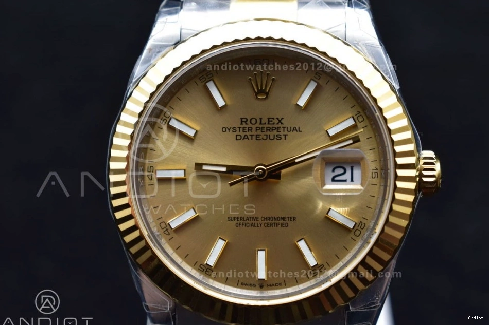 Edition Bracelet DateJust VSF 904L YG VS3235 Dial Best SS YG 41 126333 on 1:1 Oyster 1122